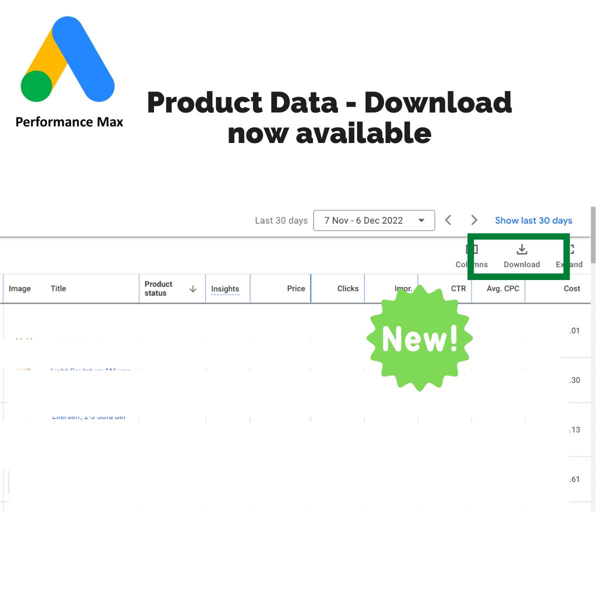 Product data downloaden Pmax
