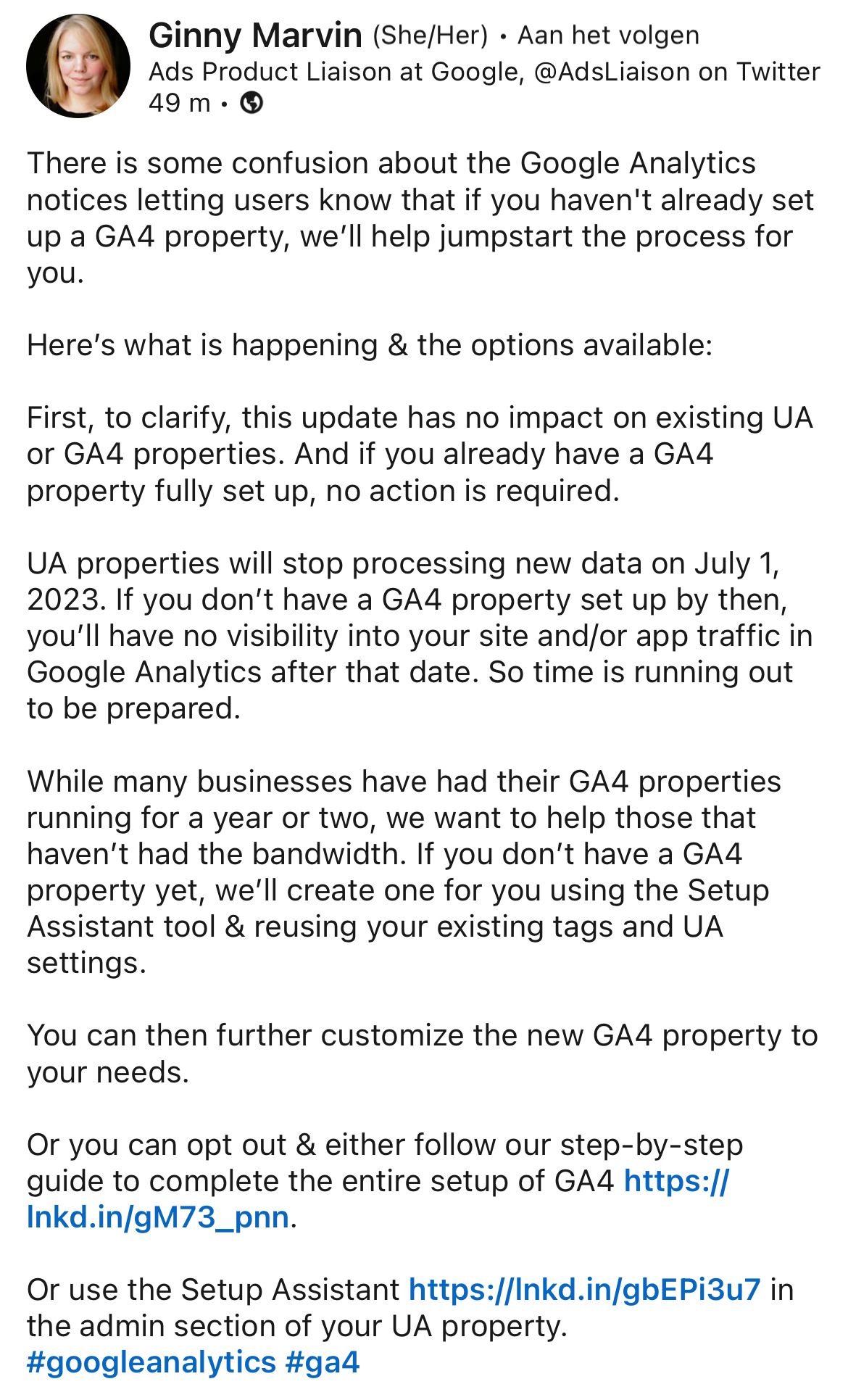 Google will create a GA4 property?