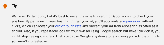 Stop checking your Google Ads position
