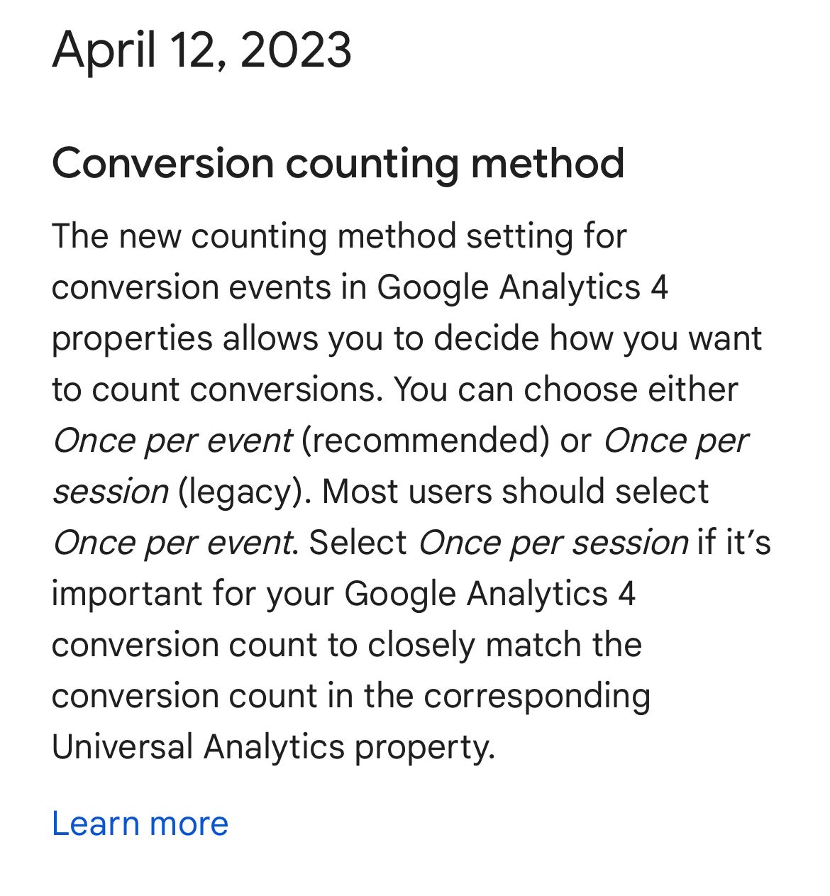 New Conversion Count Method!