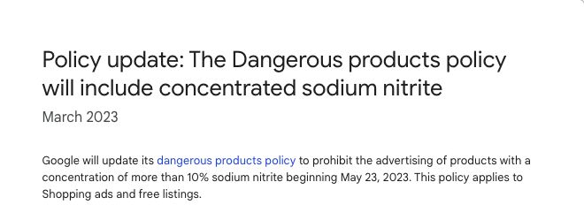 Google & dangerous products