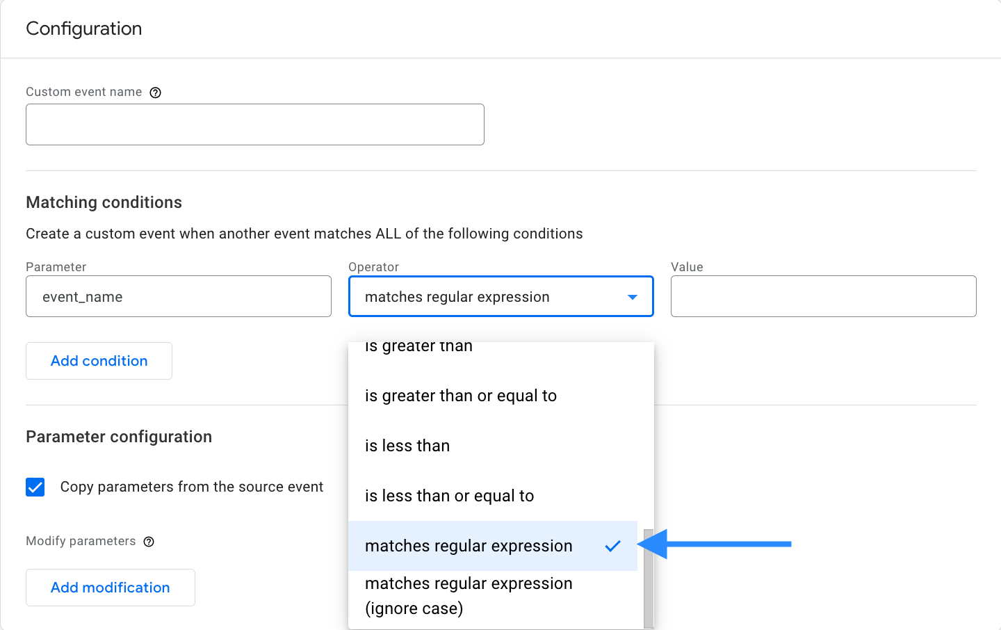 GA4 launched regular expressions for events