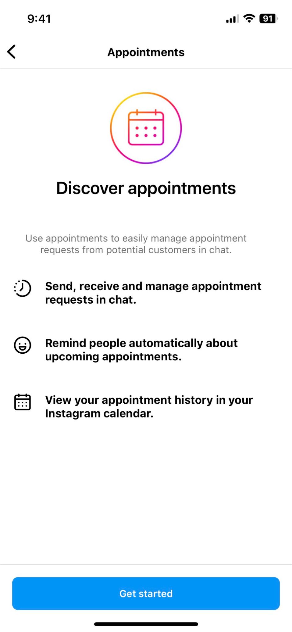 Instagram appointments