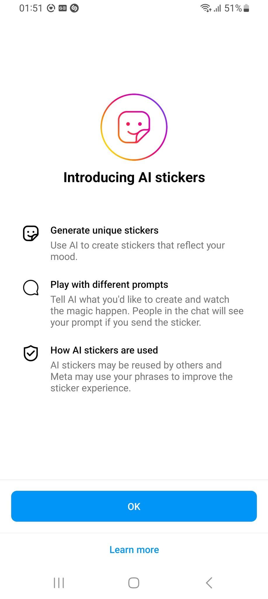 Meta AI stickers