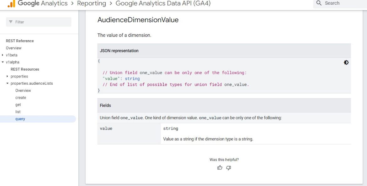 GA4 Audience Update API