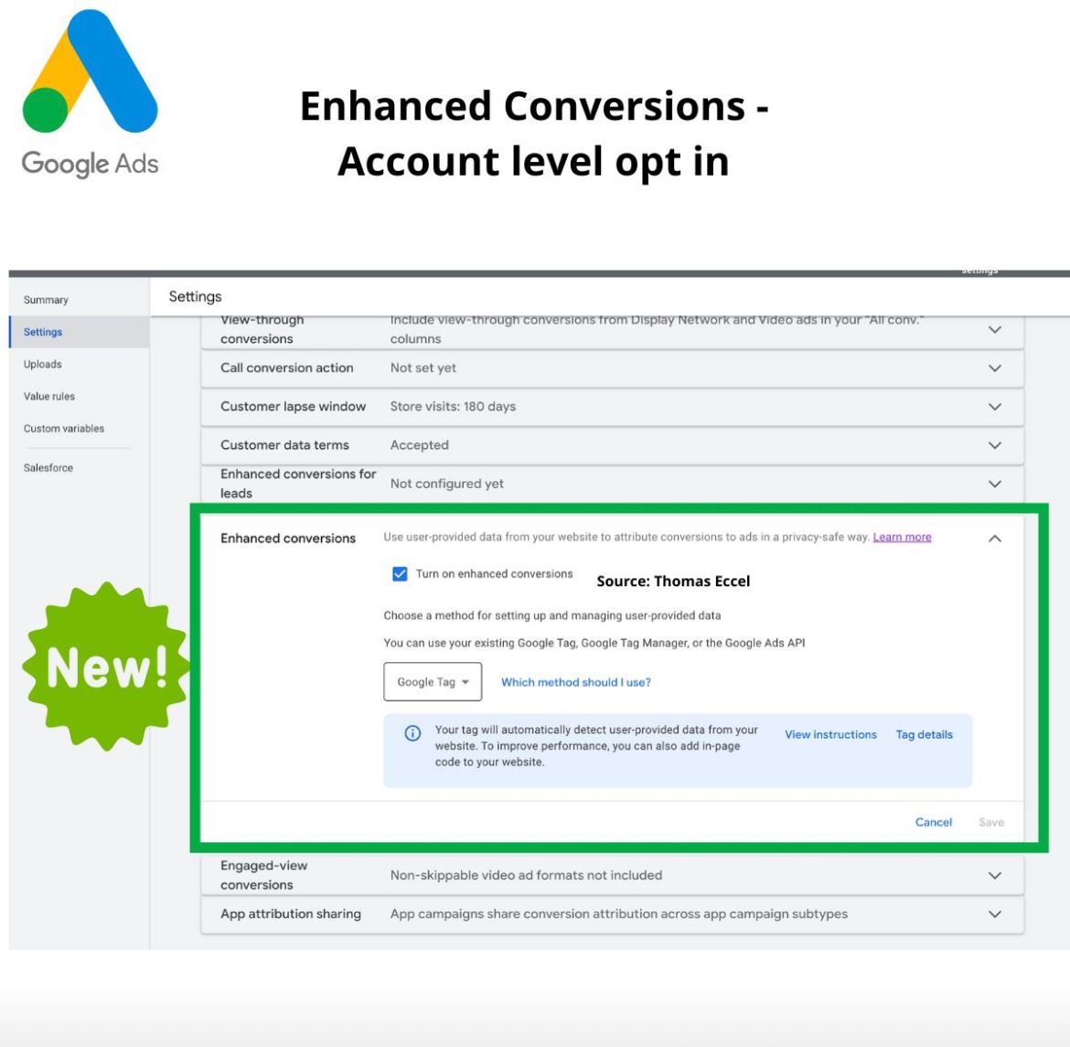 Enhanced Conversions on Account Level