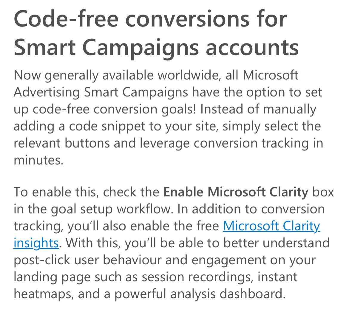 Code free conversions goals