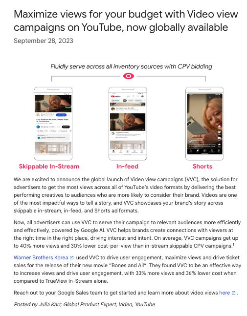 Google Introduces Video View Campaigns for YouTube