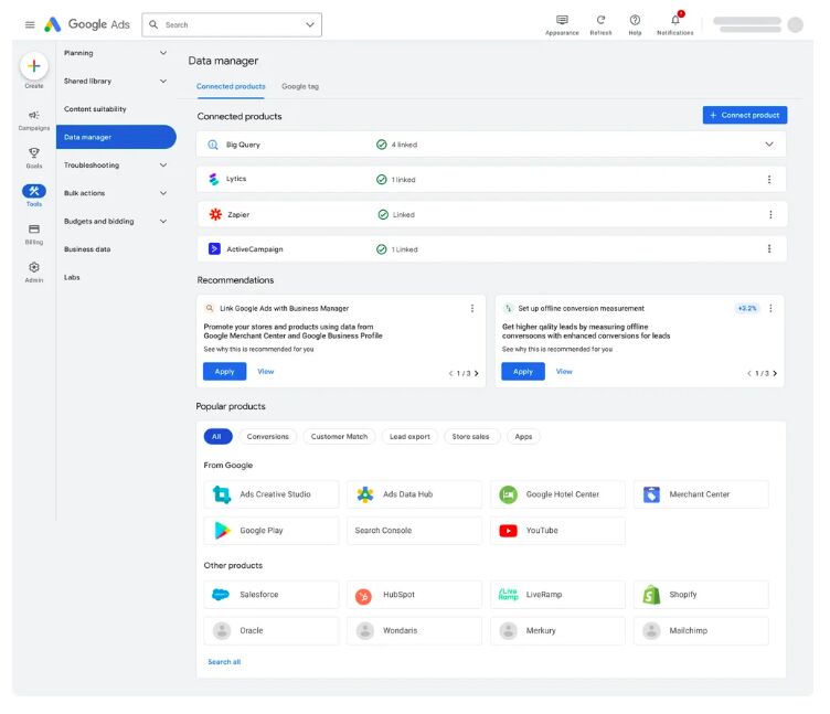 New Google Ads Data Manager 🚨