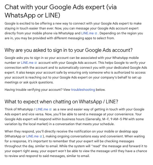 WhatsApp with Google Ads expert