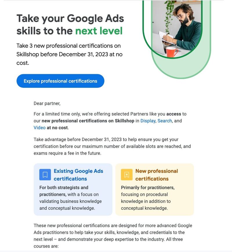 New Google Ads certificates!