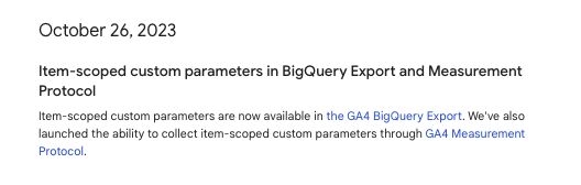 Google Announces GA4 BigQuery Item-Scoped Parameters