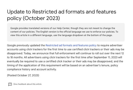 Google Updates Ad Format and Feature Policies