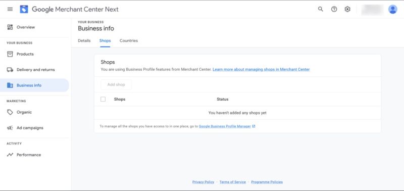 Connect Google Merchant Center Next with Your Business Profile