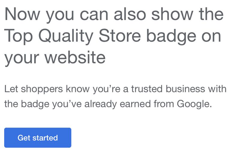 Google’s Top Quality Store Badge