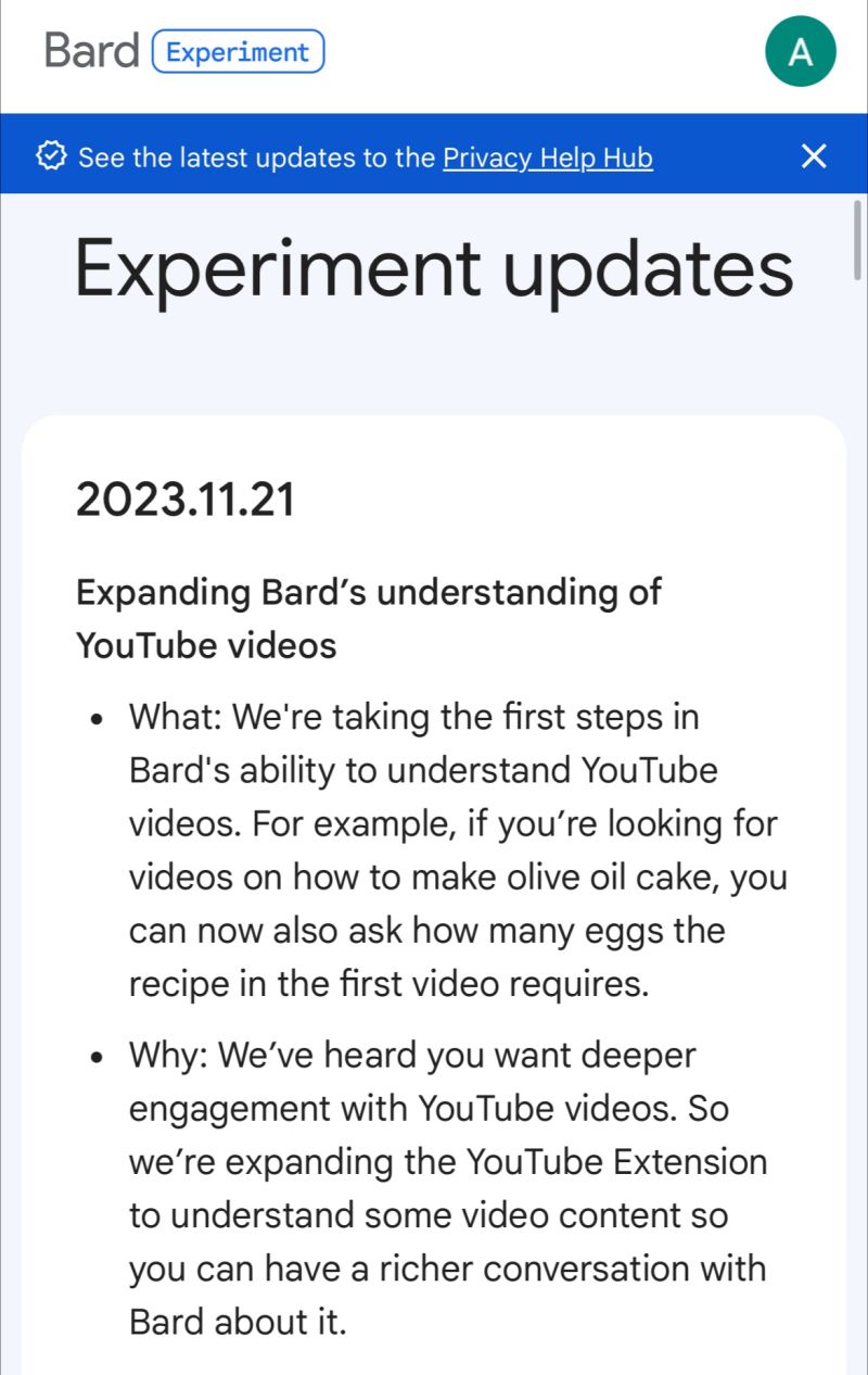 Bard Understands YouTube Videos Now