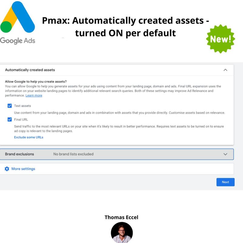 Automatically created assets are now turned on by default!