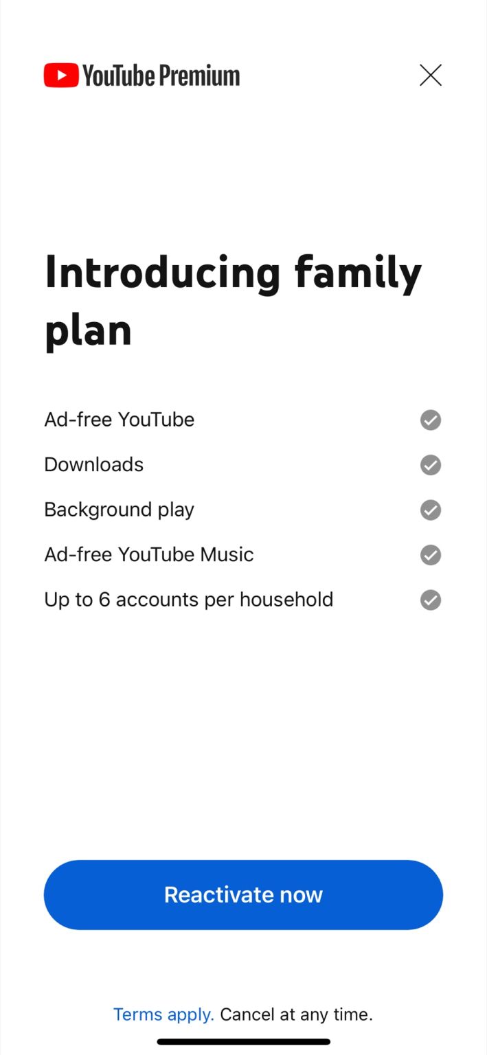 Google Family plan