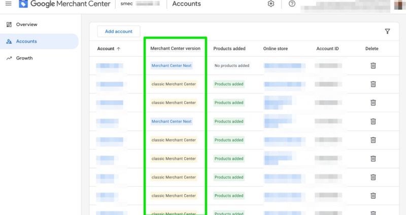 Merchant Center Version Now Visible in GMC