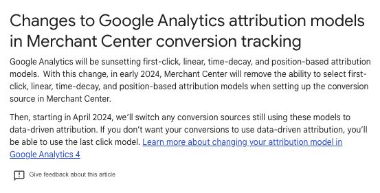 More Attribution Models in Merchant Center!