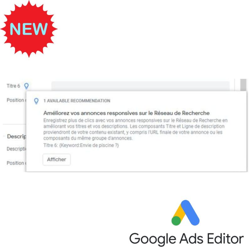 New recommendation Google Ads Editor