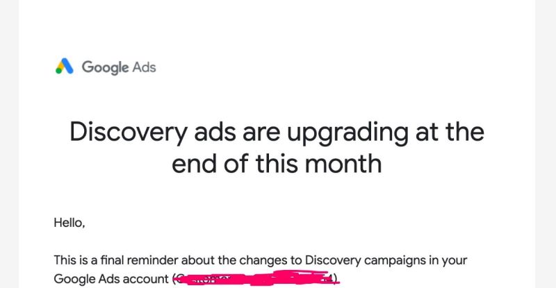 Discovery ads are upgrading at the end of this month