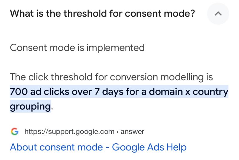 Thresholds Consent mode