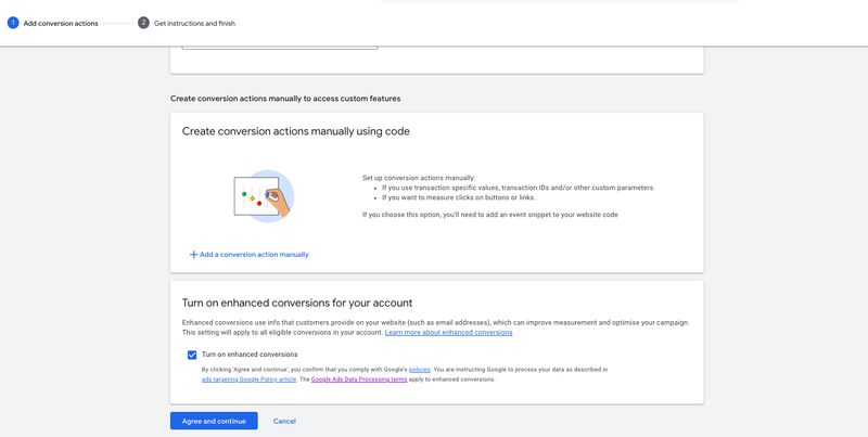 Turn on Enhanced Conversions