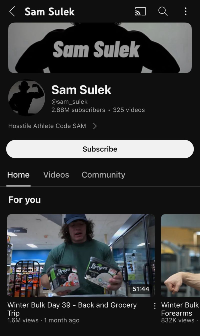 Internet sensation Sam Sulek does it different