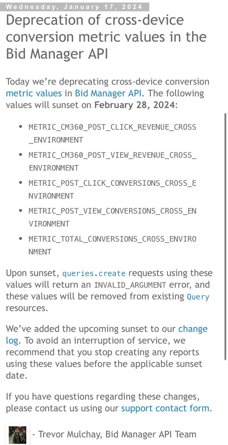 Deprecation of Cross-Device Conversion Metric Values