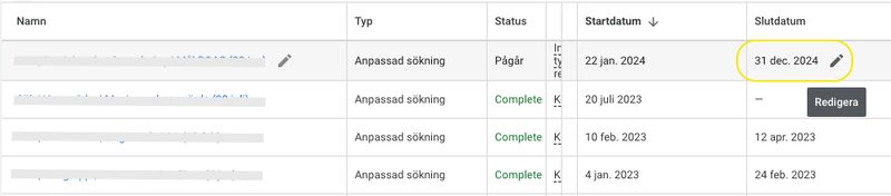 Workaround end-date Experiments