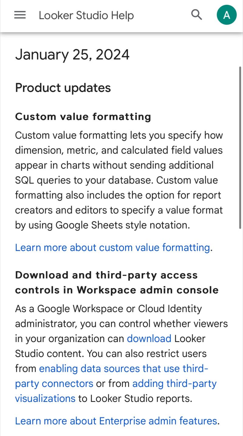 Looker studio product updates
