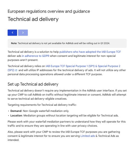 Technical ad delivery roll out