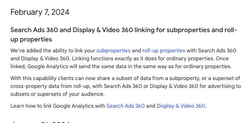 Link your subproperties and roll-up properties!