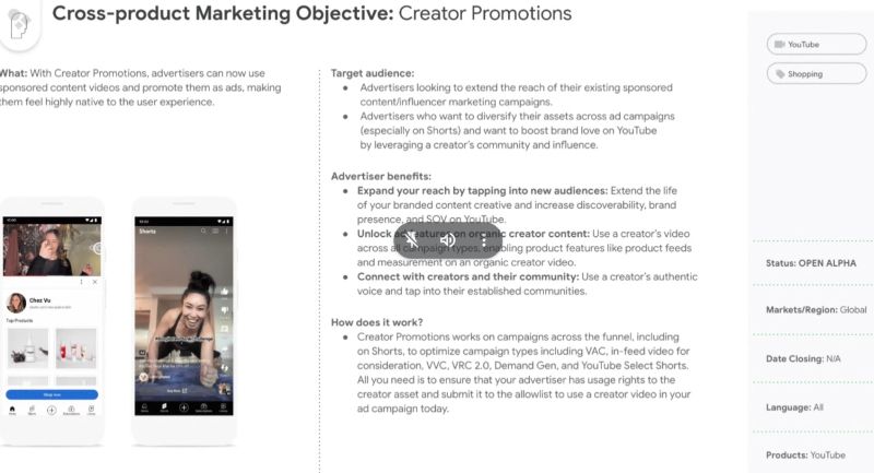 Creator promotions