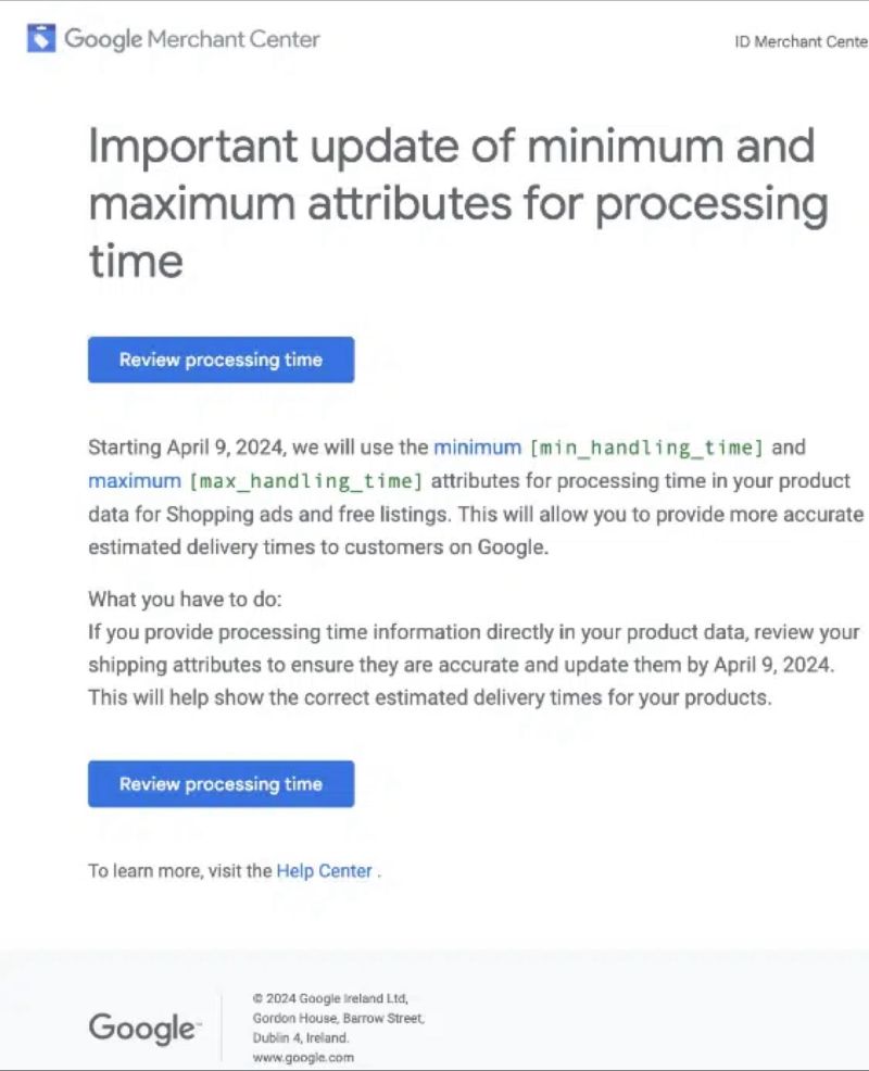 Minimum and maximum processing time