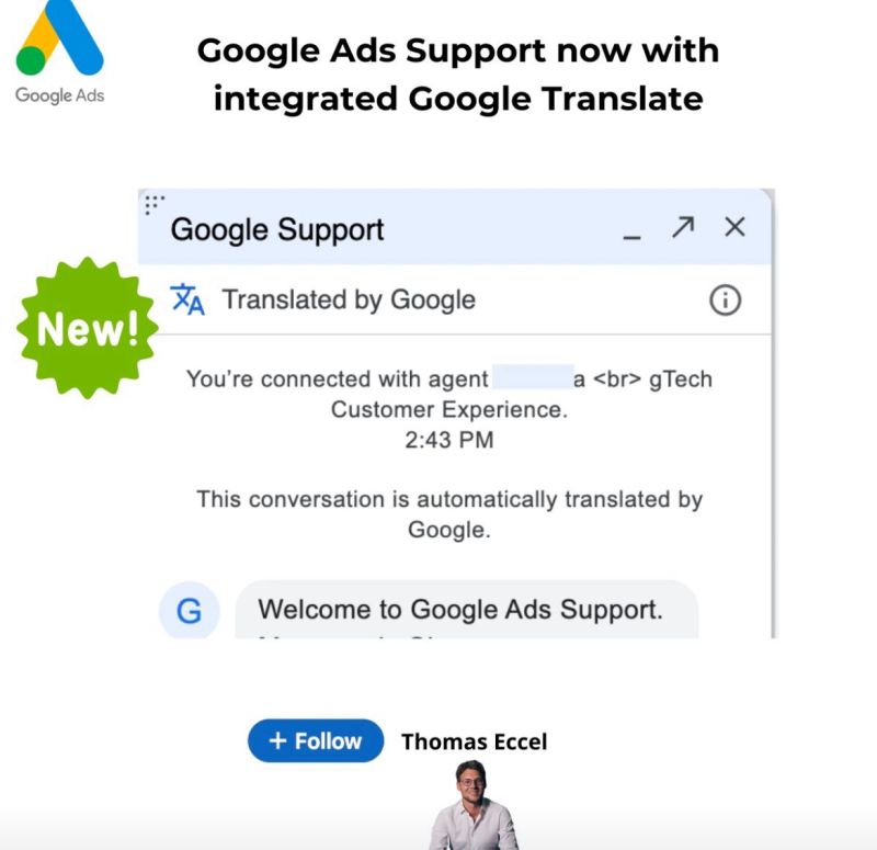 Google Support now has translate