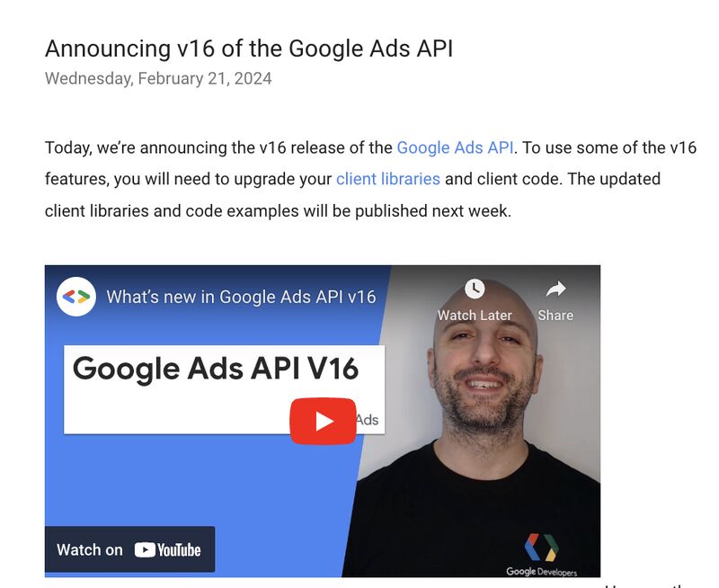 Google Ads API Version 16 Unveiled