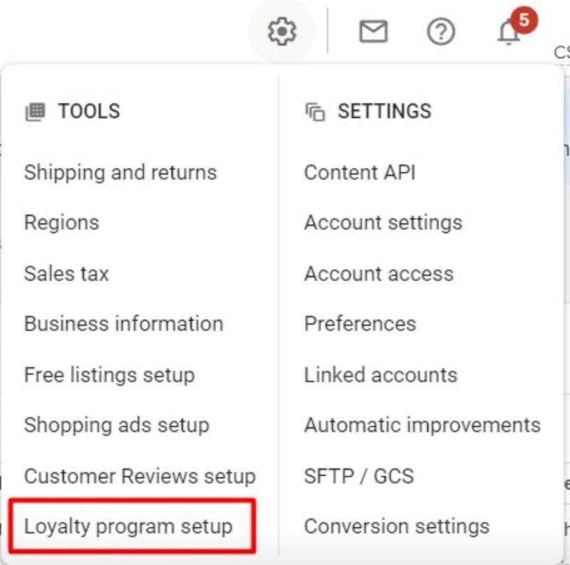 Loyalty program set-up