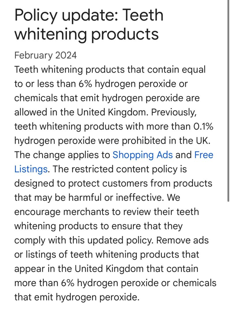 Teeth whitening products update