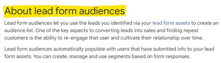 New Lead Form Audiences 🔥