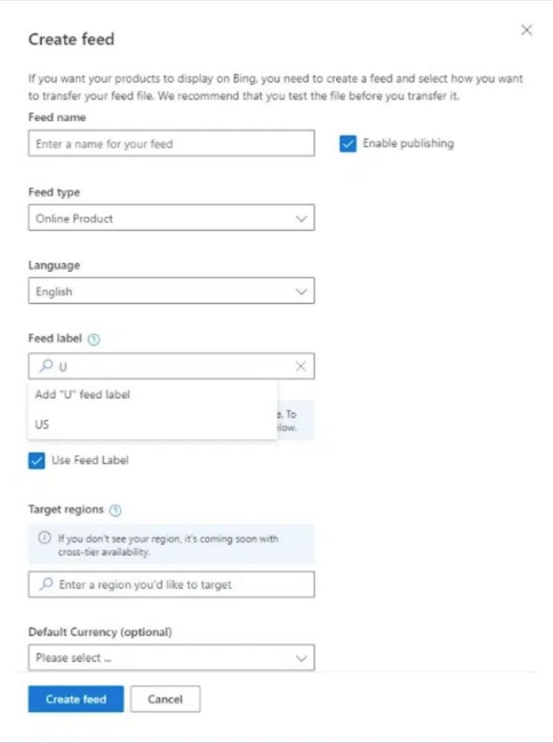 Microsoft announced feed label