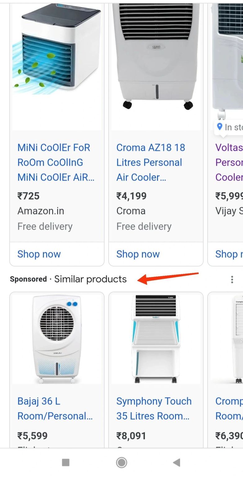 Google Ads Similar product