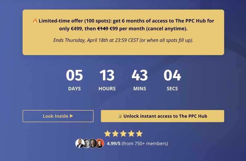 PPC Hub discount + free Google Ads template