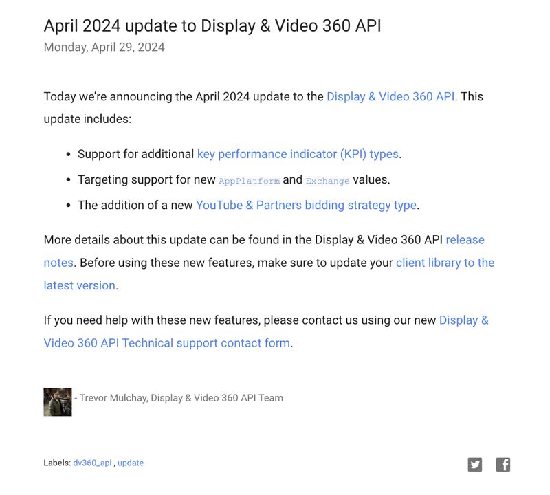 Display & Video 250 API update