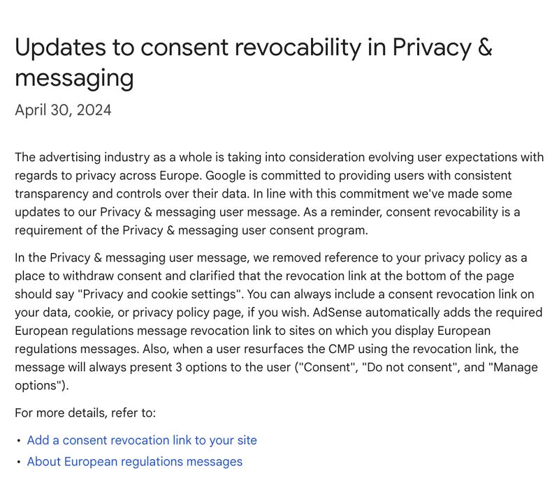  Privacy & messaging update