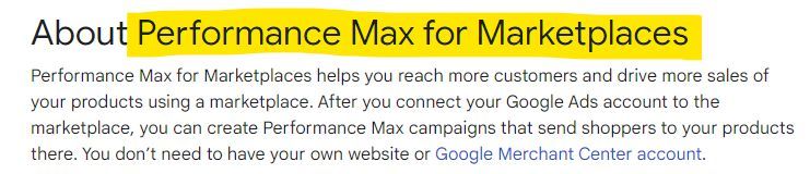 Google Performance Max for Marketplaces