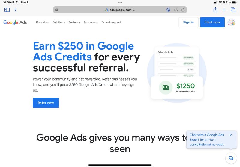 Google Ads referral program?