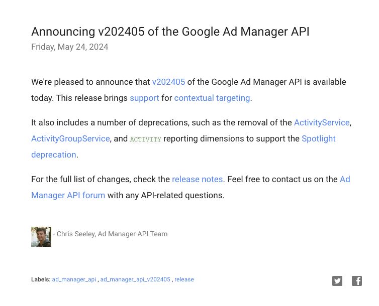 Google Ad Manager API v202405 is now available