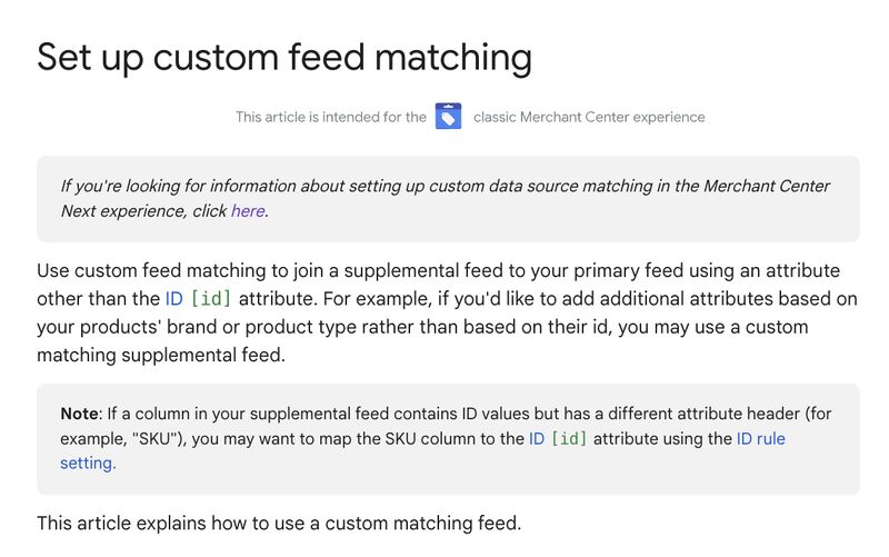 Custom Feed Matching